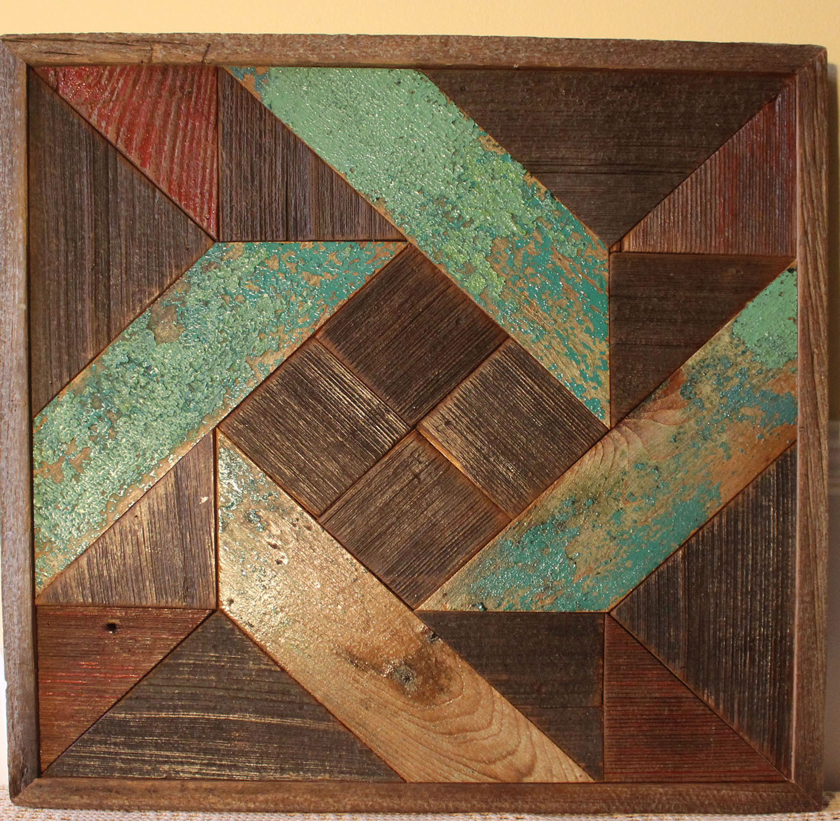 Pinwheel Quilt Reclaimed Wood Rustic Wall Art