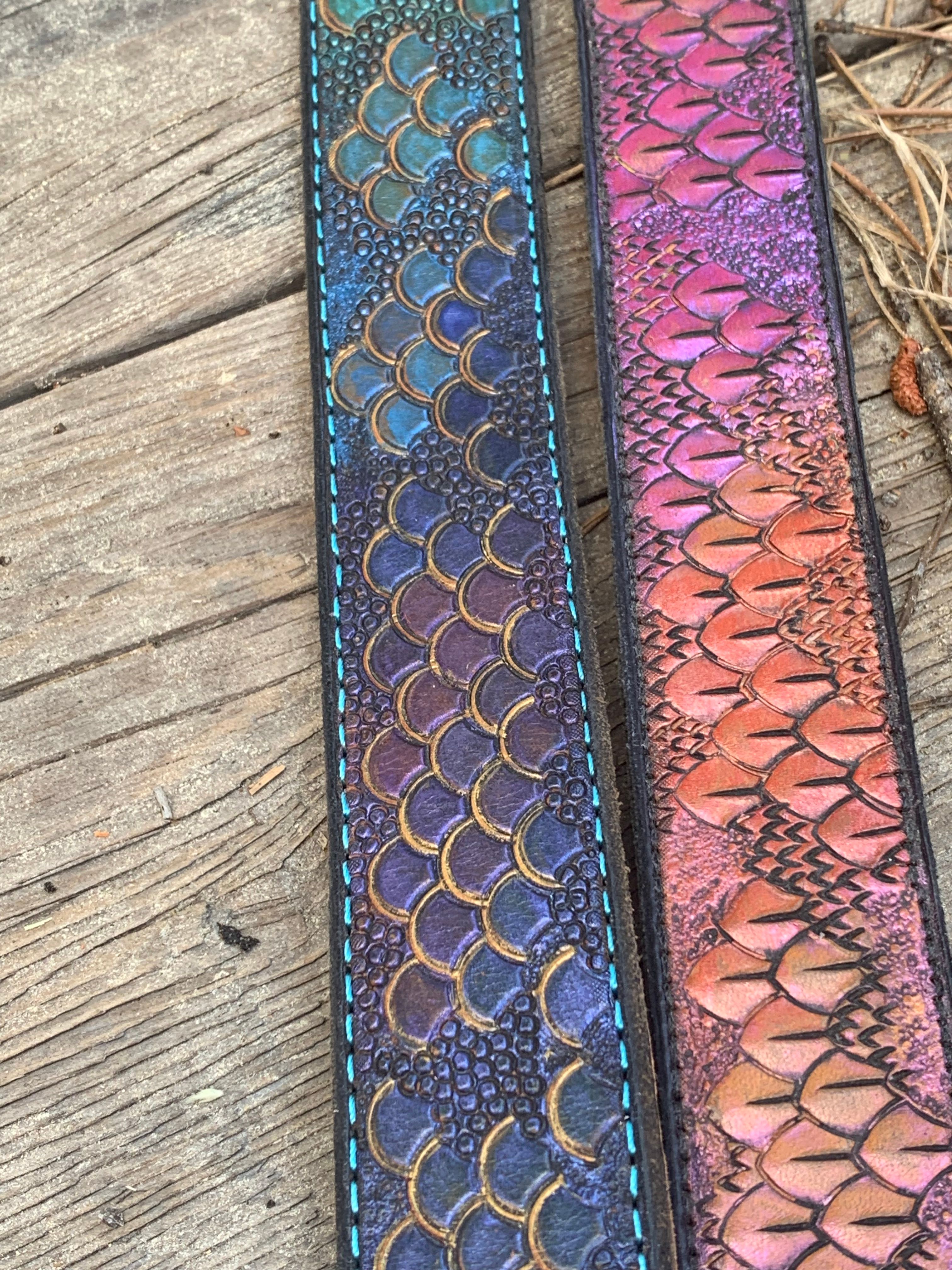 Custom stamped leather belts  2 