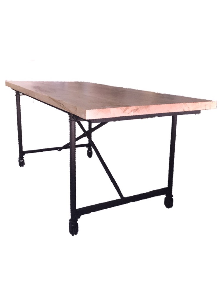 Industrial Rustic Wormy Maple Dining Table