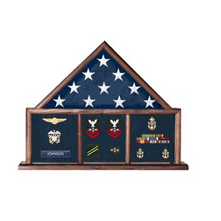Flag And Medal Display Case, Shadow Box, Combination Flag/Medal