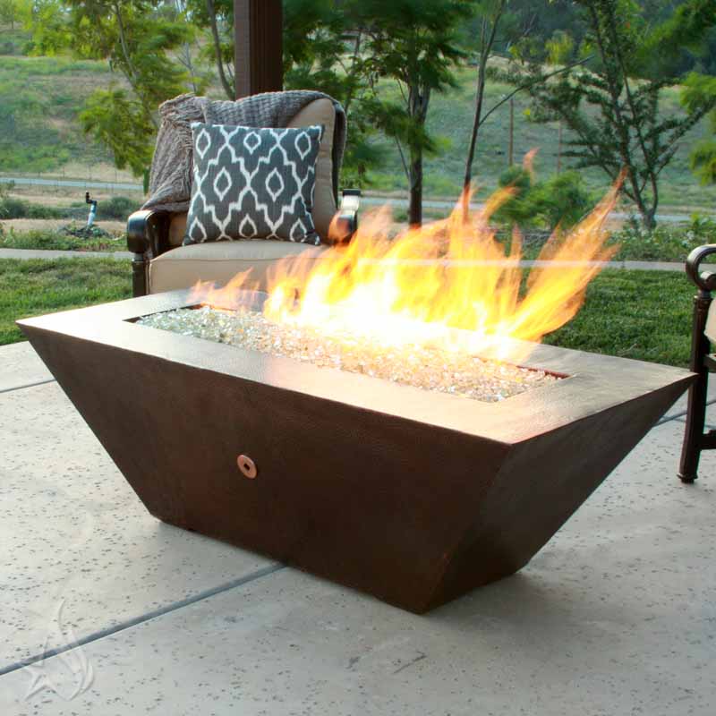 60 Inch By 26 Inch Largo Moreno Hand Hammered Copper Fire Pit