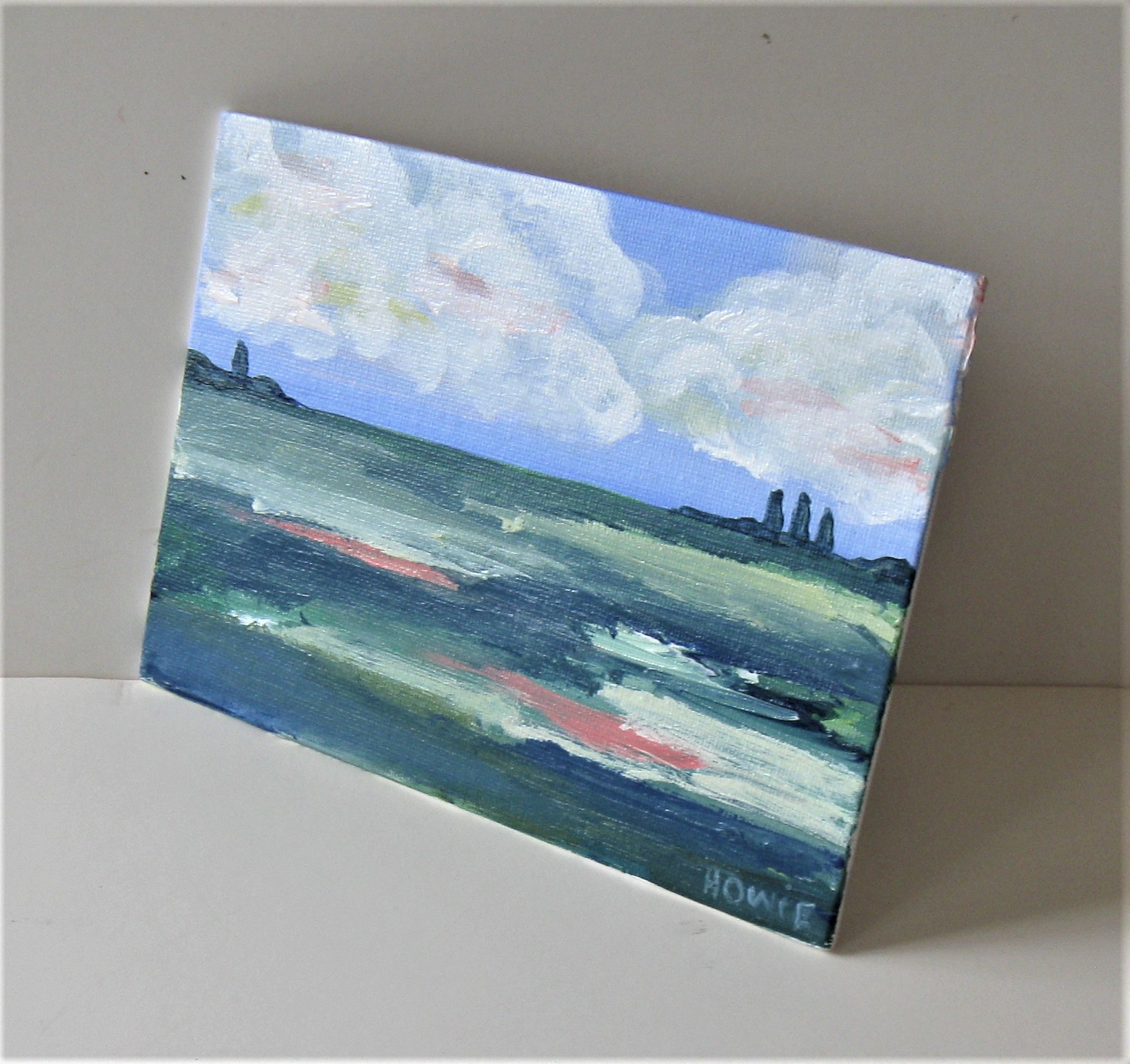 Original Acrylic Landscape Painting, 7" X 5 4 