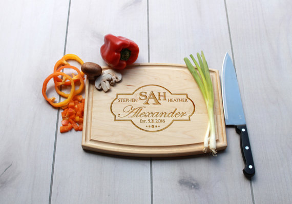 Personalized Cutting Board, Engraved Cutting Board, Custom Wedding Gift – Cba-Map-Alexander