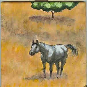 Hand Painted Tile Mural: Golden Hills Of California-Closeup