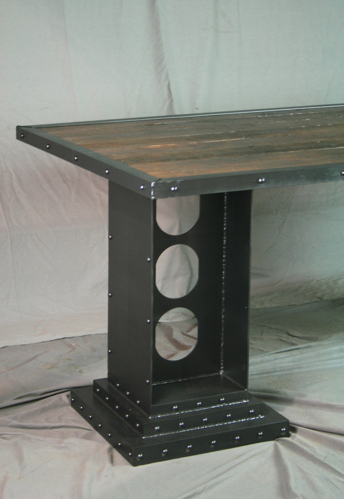 Custom Handmade Modern Industrial Desk W/ Girder Legs. 3 
