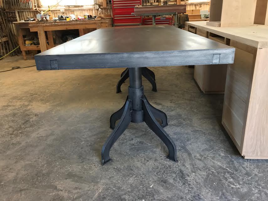Zander, Industrial Metal Double Pedestal Dining Table 2 