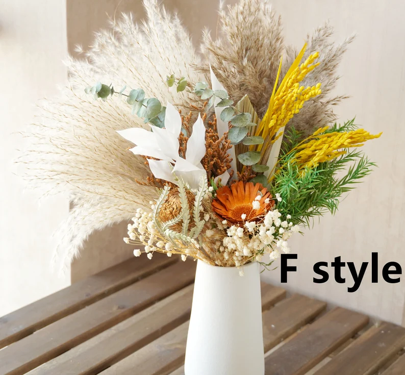 Pampas Grass Bouquet,Vase Filler,Dried Flowers,Natural Flower Decor 6 