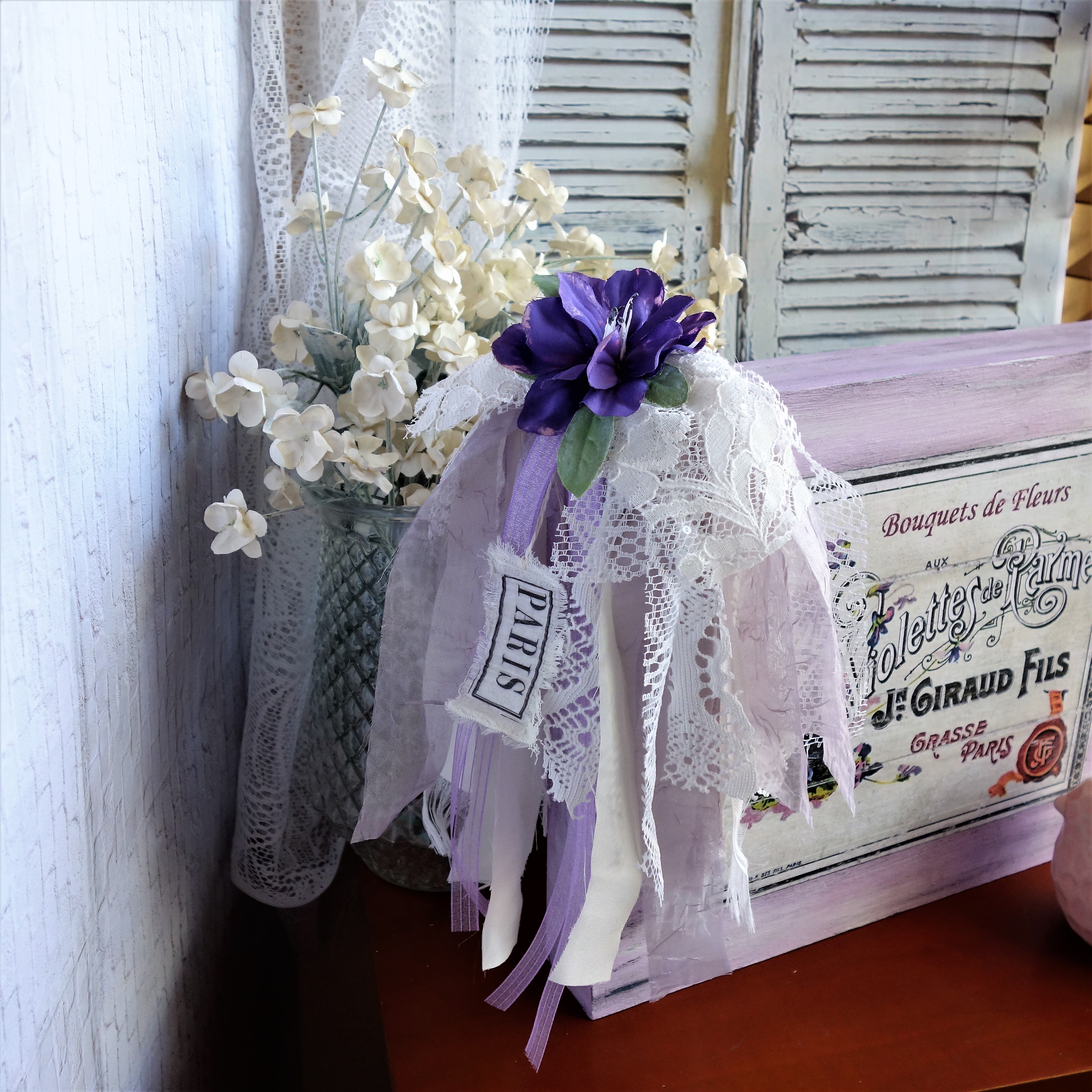 Wood Sign Decorative Indoor Vintage Flower Shop Violets Lavender 3 