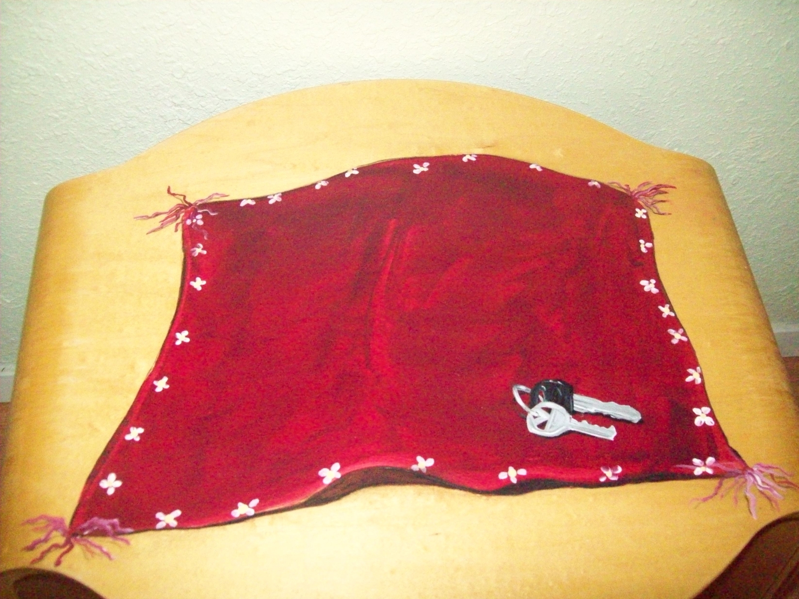 Birchwood Bent Seat With Texas Star Cutout And Handpainted Keys 2