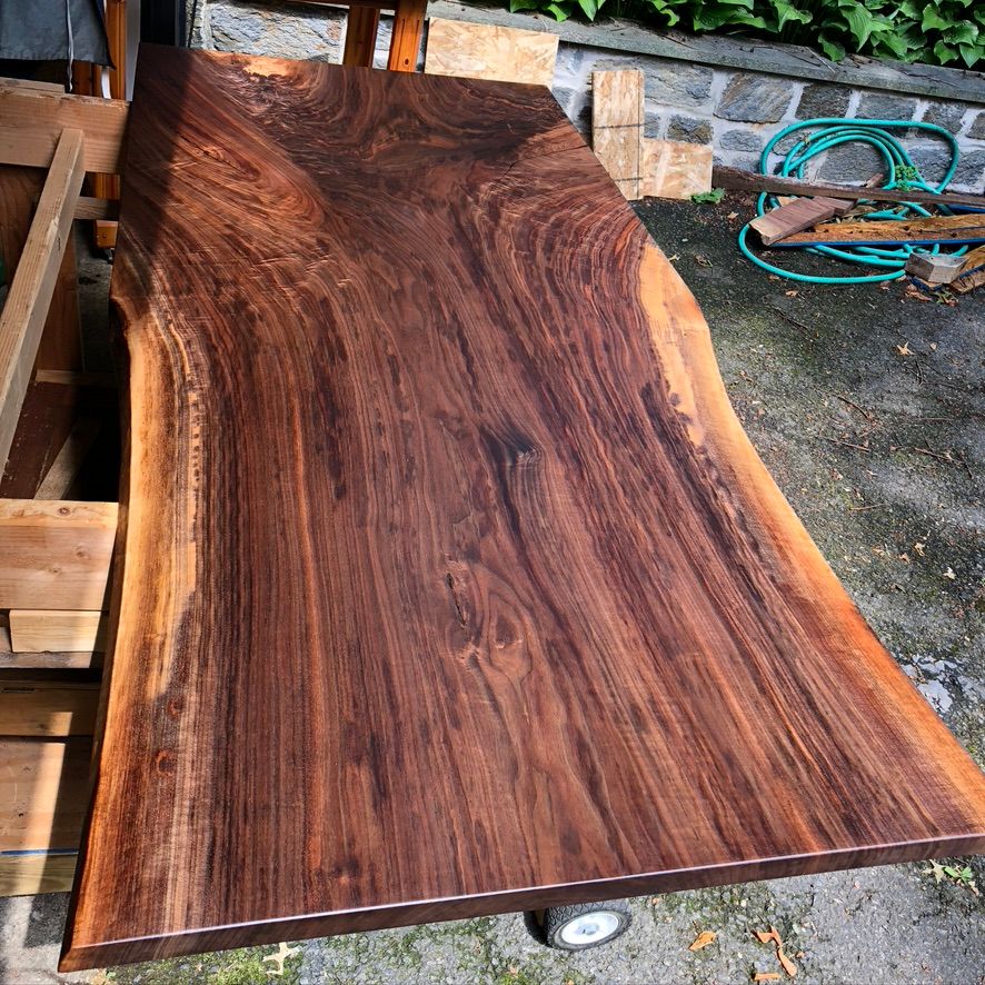 Live edge walnut dining table
