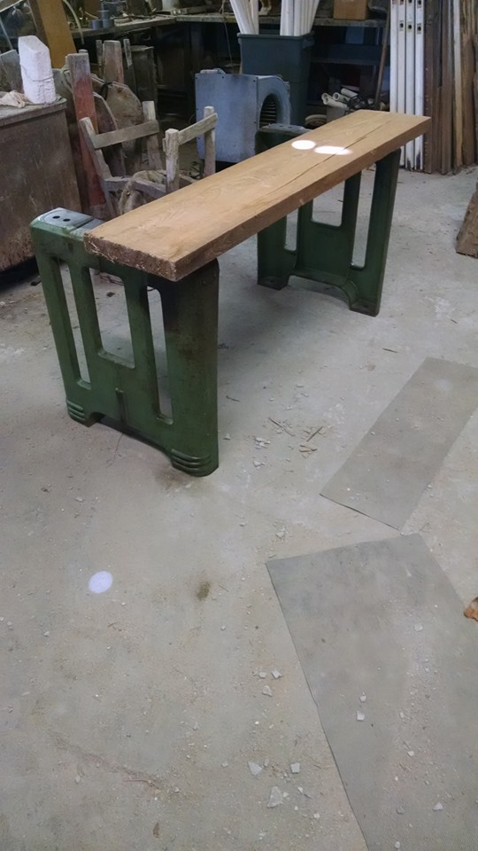 Industrial Deco Style Machine Stand, 8' Long 38 1 