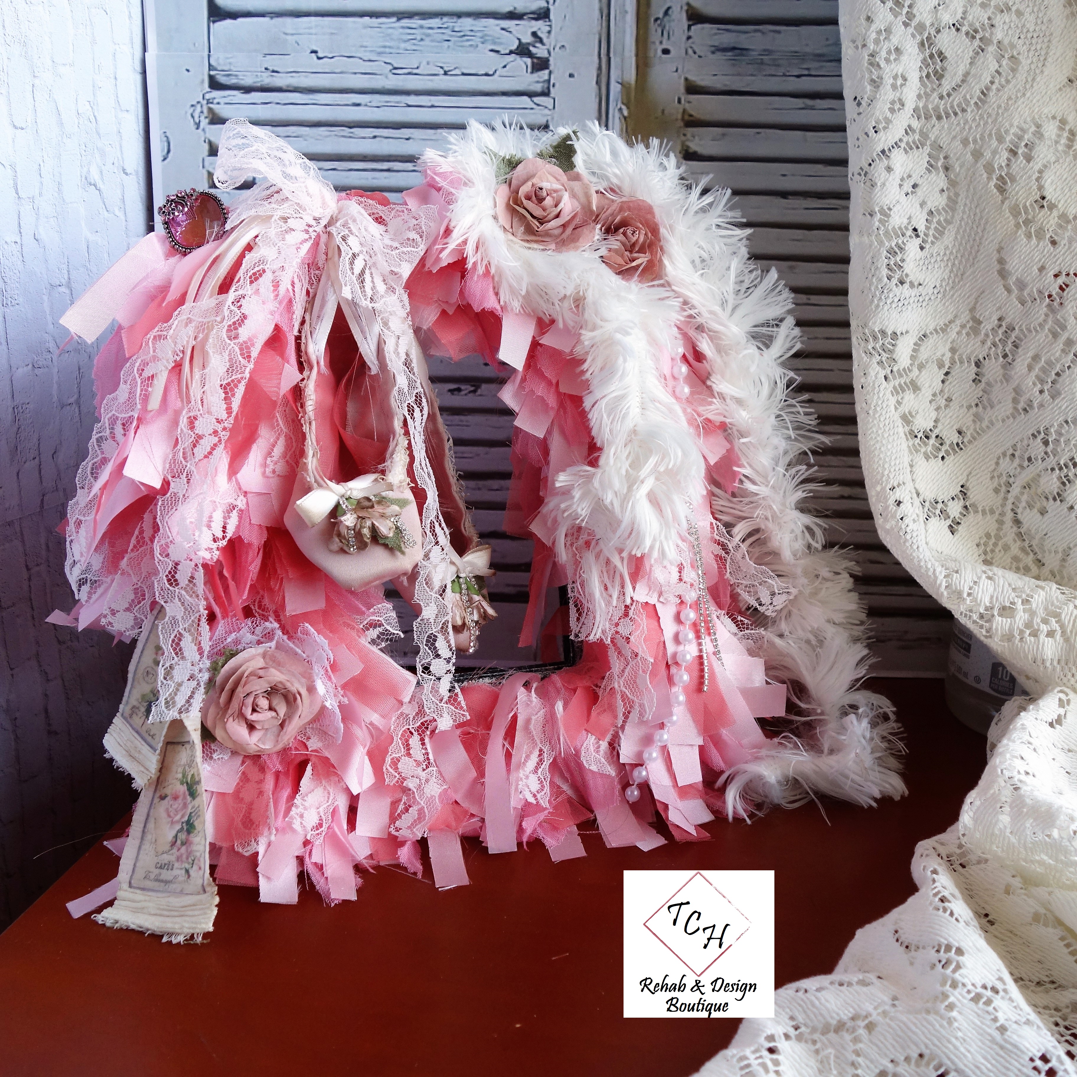 Custom Ballet Gift Ballerina Dance Romantic Rose Vintage Ballet Shoes Style Tabletop Wreath Handmade