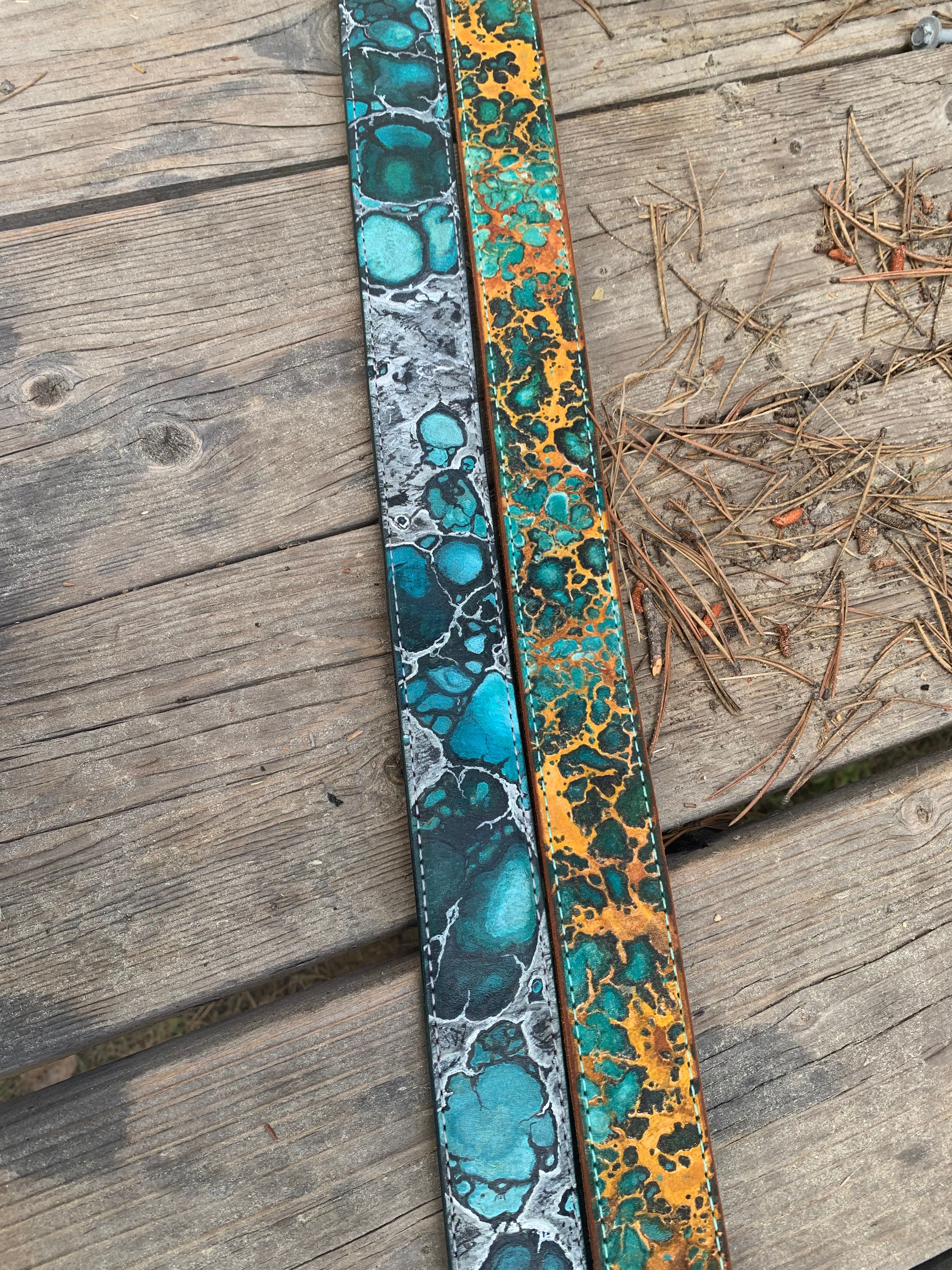 Hand tattooed leather belts 3 