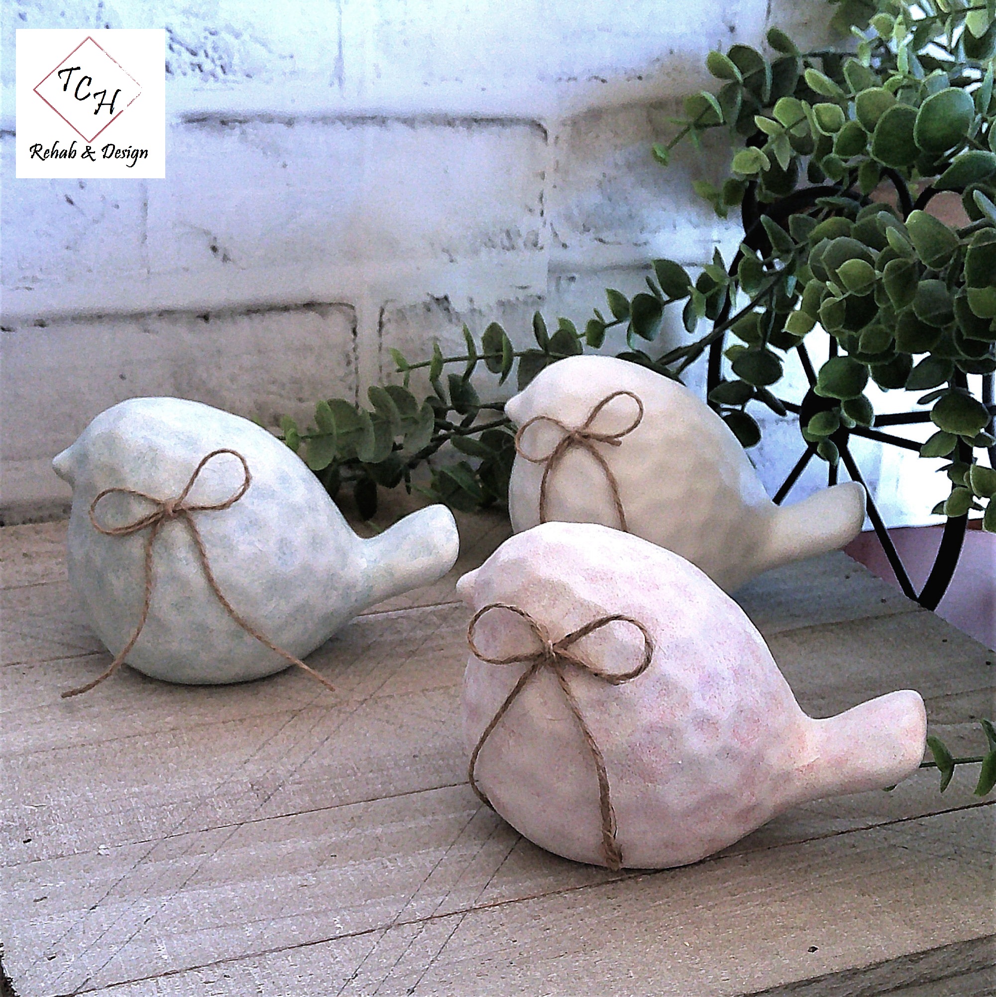 Stone Look Birds Nursery Decor Baby Bird Baby Shower Table Decoration