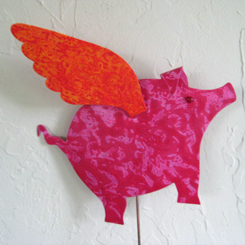 Metal Garden Art When Pigs Fly Garden Decor Sculpture Metal Yard Art Stake Flying Pig 1 