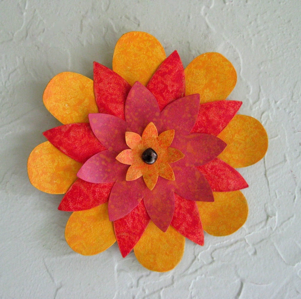 Handmade Upcycled Metal Flower Wall Art Sculpture 1 