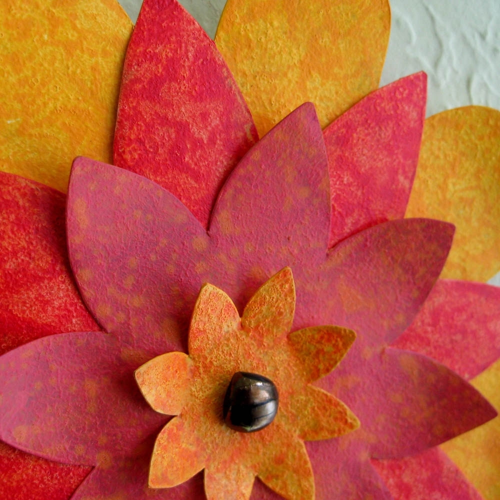 Handmade Upcycled Metal Flower Wall Art Sculpture 3 