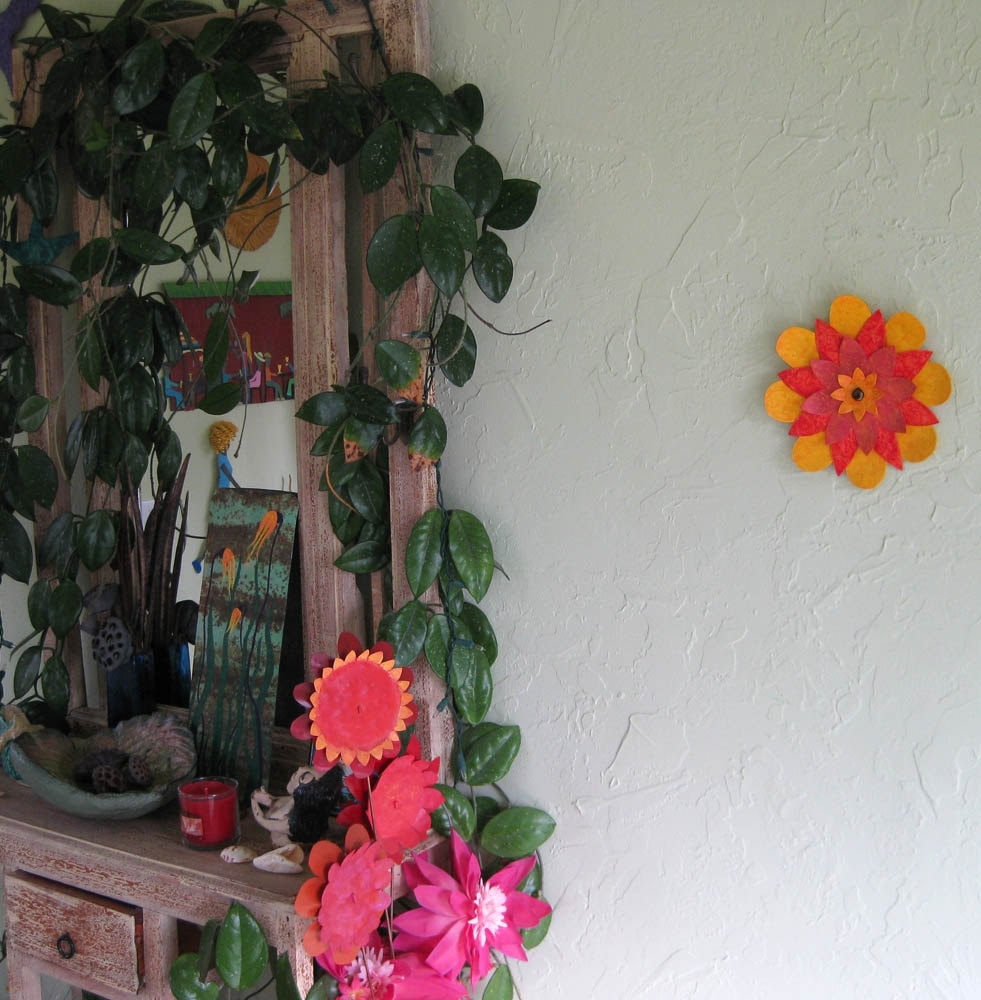 Handmade Upcycled Metal Flower Wall Art Sculpture 4 