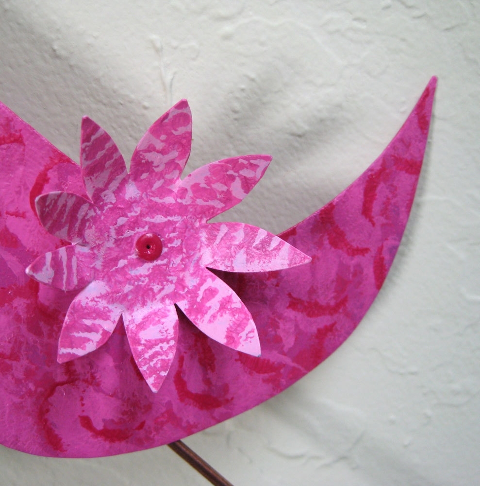 Handmade Upcycled Metal Sexy Pink Shoe Garden Stake