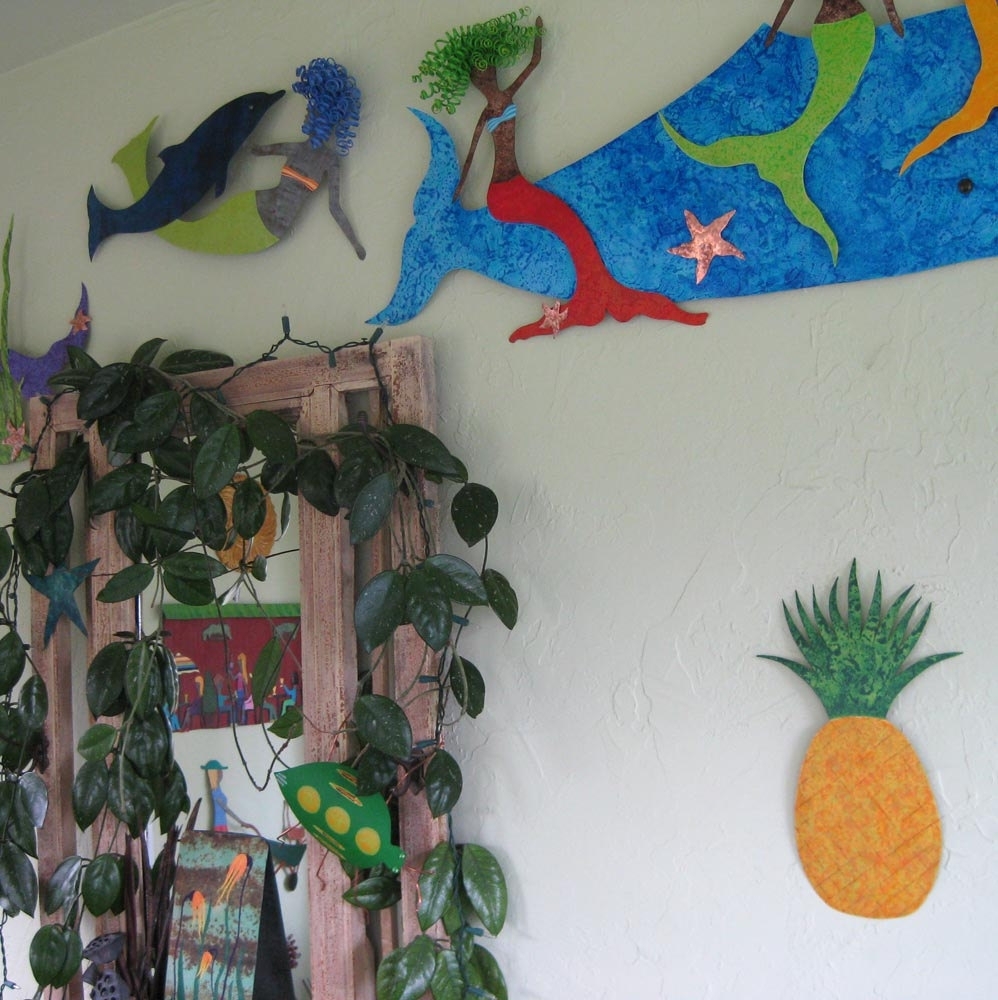 Handmade Upcycled Metal Pineapple Wall Art Sculpture 2 