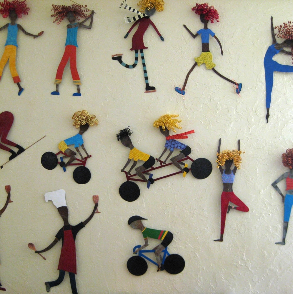 Handmade Upcycled Metal Tandem Bicycle Wall Art Sculpture 3 