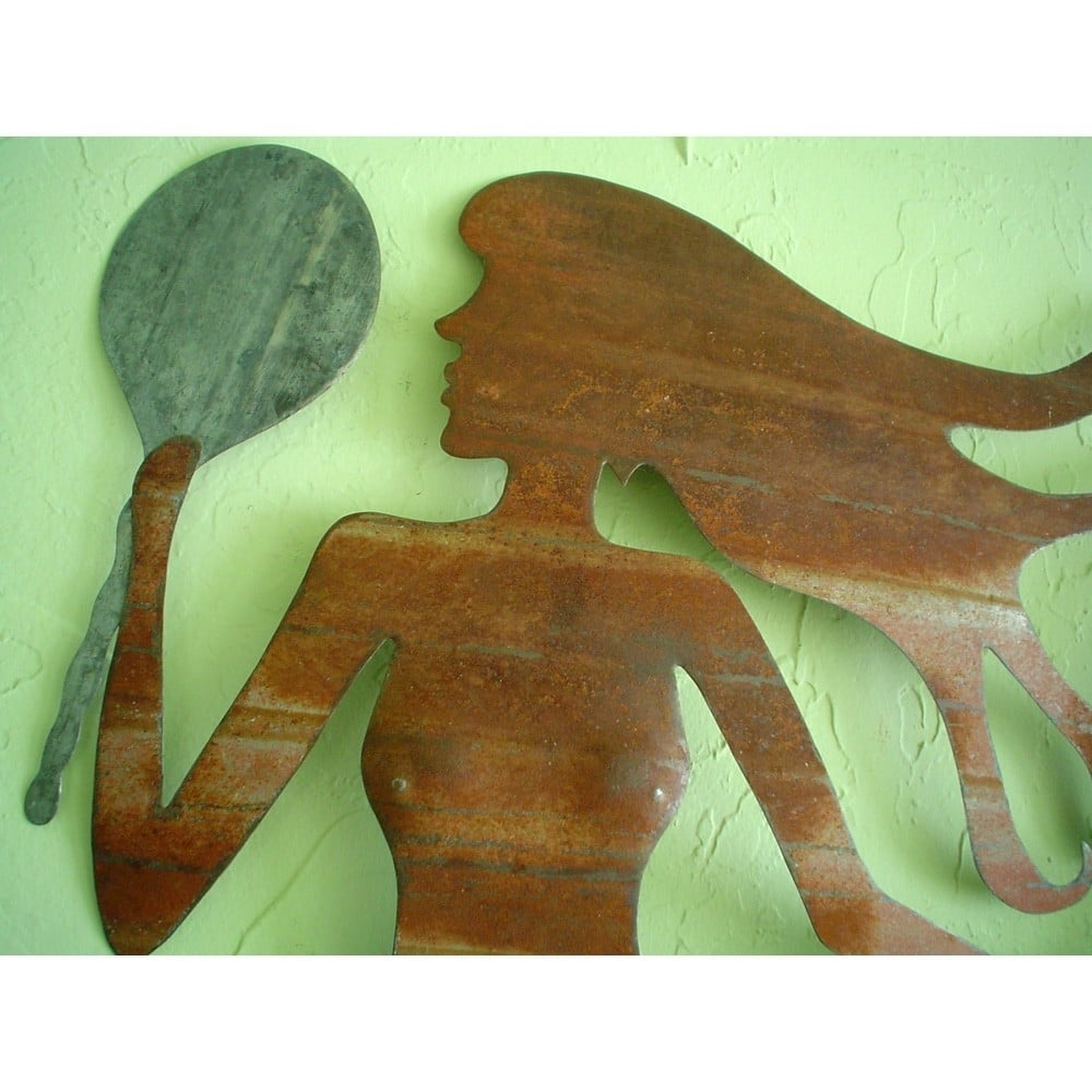 Handmade Upcycled Metal Mermaid Wall Art Sculpture