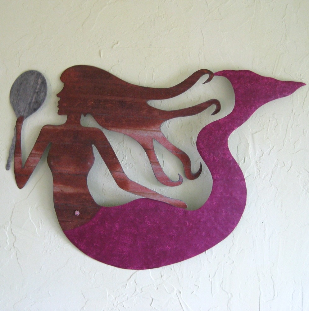 Handmade Upcycled Metal Mermaid Wall Art Sculpture 2 