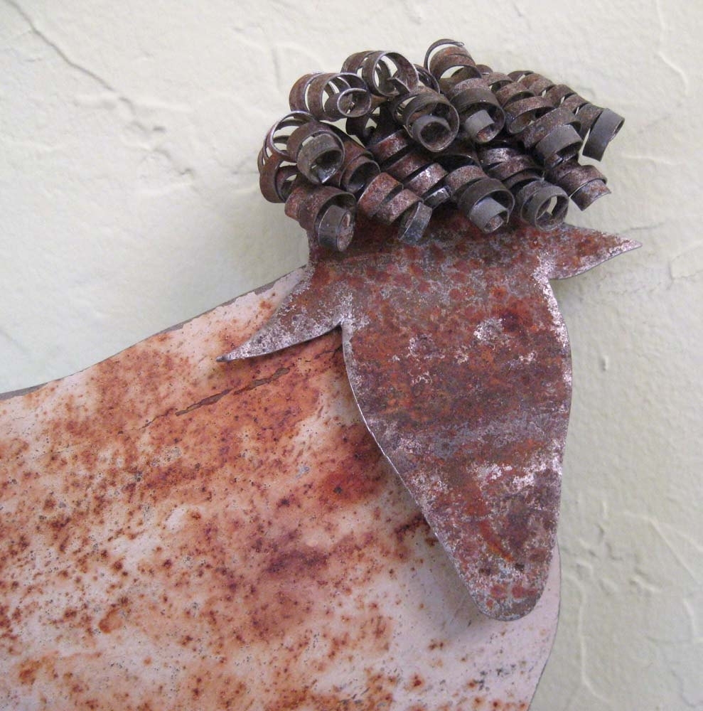 Handmade Upcycled Metal Sheep Garden Stake 2 