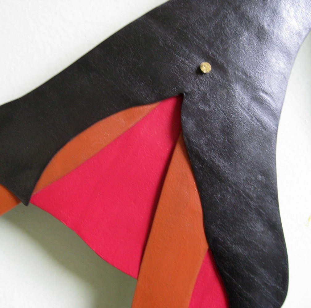 Umbrella Lady Metal Wall Art Recycled Metal Sculpture 2 