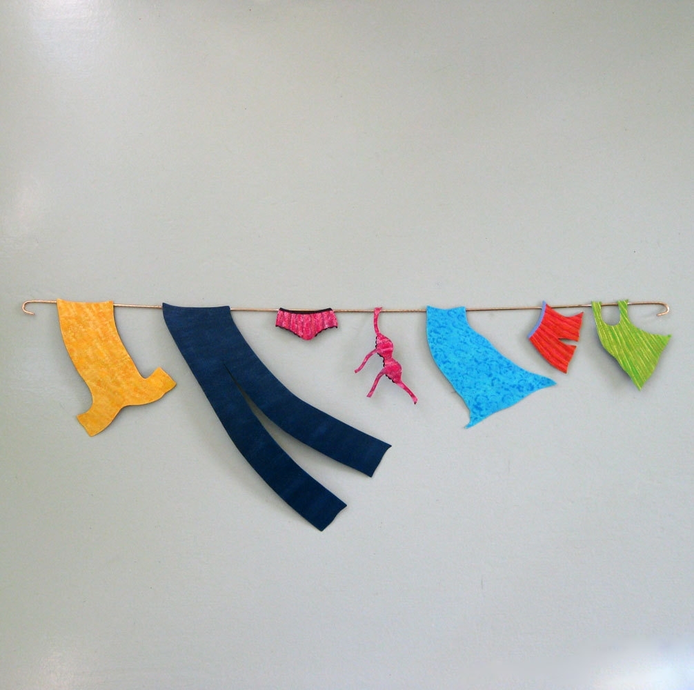 Handmade Upcycled Metal Clothesline Wall Art For Laundry Room 2 