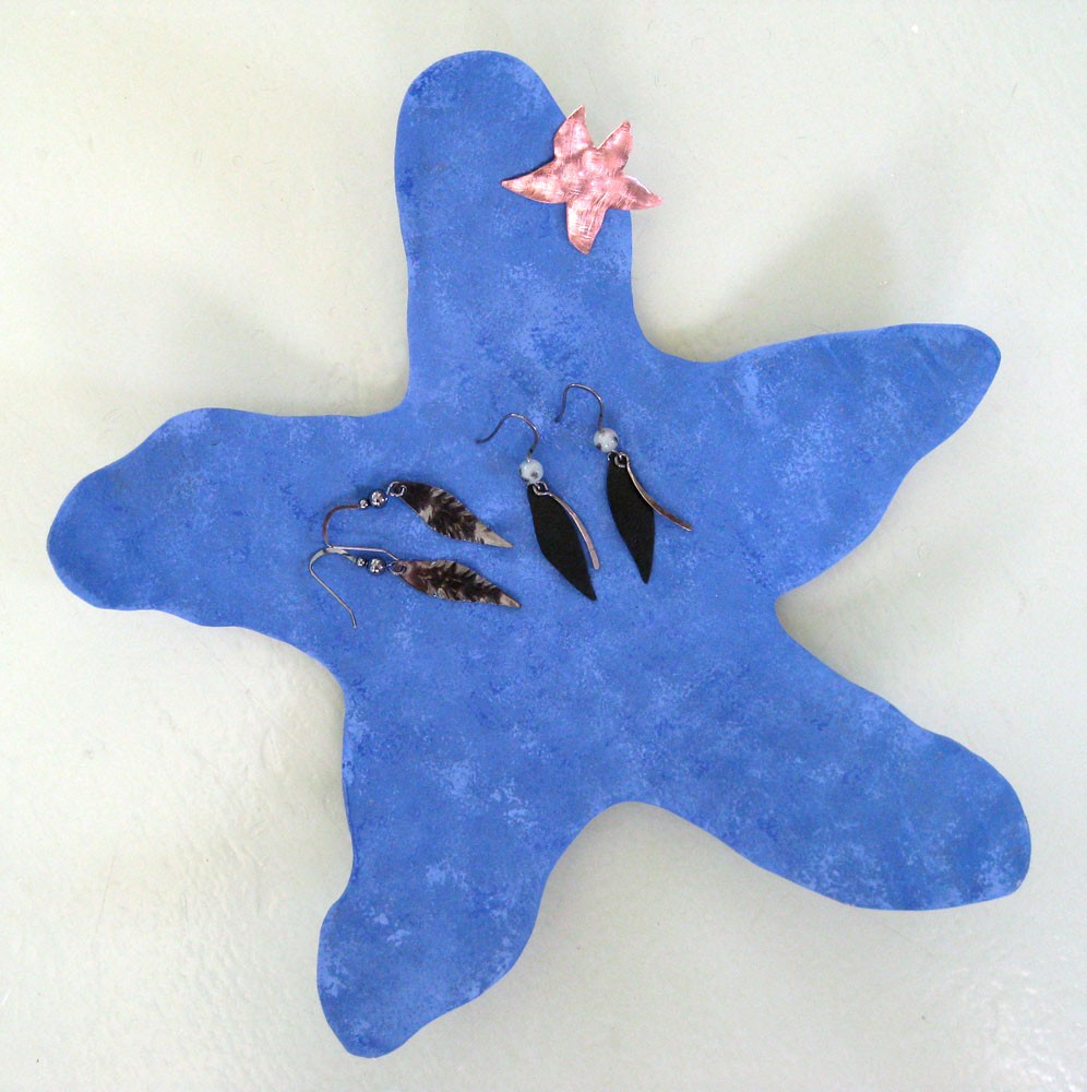 Starfish Jewelry Tray Reclaimed Metal Blue 2 