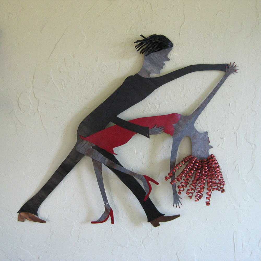 Art Sculpture - Antonia And Raoul - Sexy Latin Dancers Upcycled Metal Wall Decor 4 