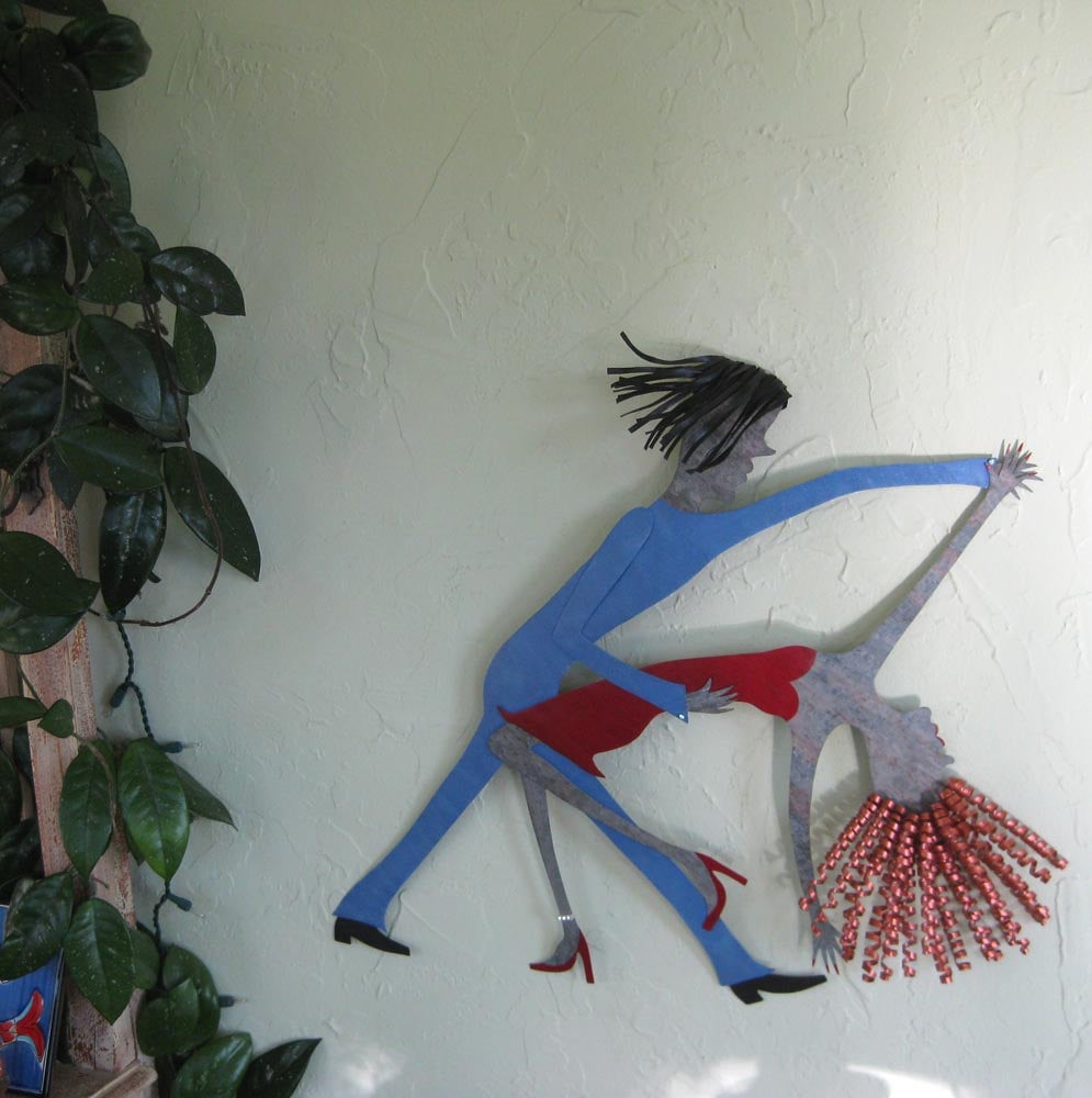 Art Sculpture - Antonia And Raoul - Sexy Latin Dancers Upcycled Metal Wall Decor 3 