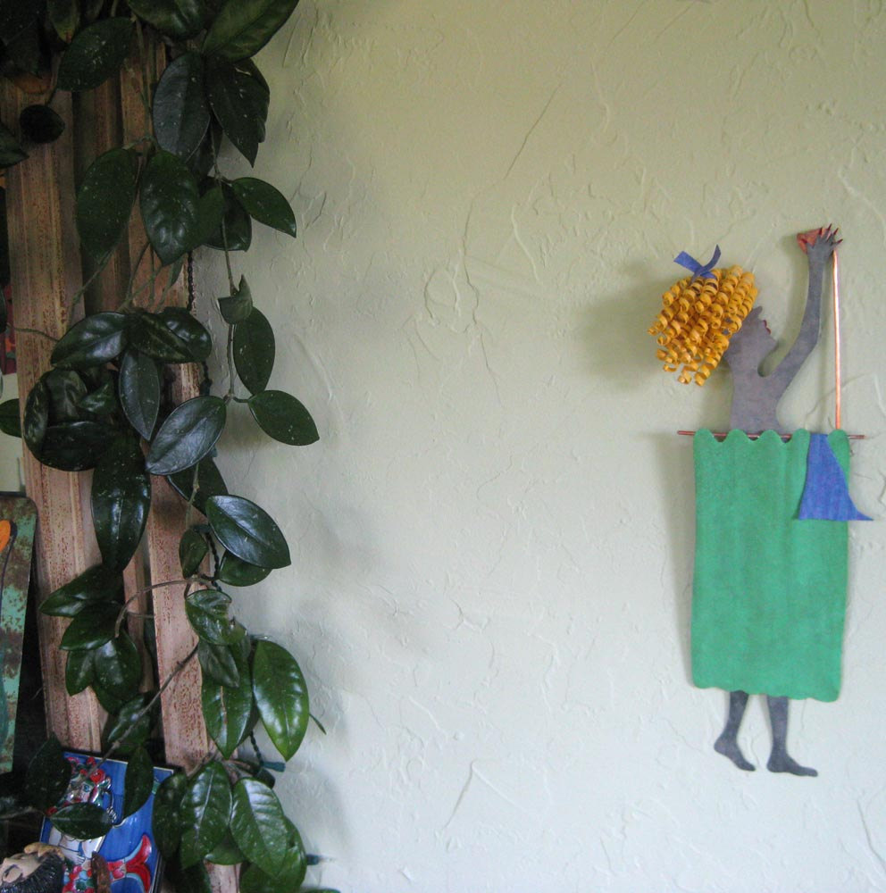 Metal Wall Art Shower Lady Recycled Metal Wall Bathroom Art Aqua Green Teal 2 