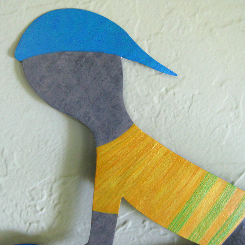 Cyclist Art Decor - Handmade Recycled Metal Bike Wall Sculpture 2 