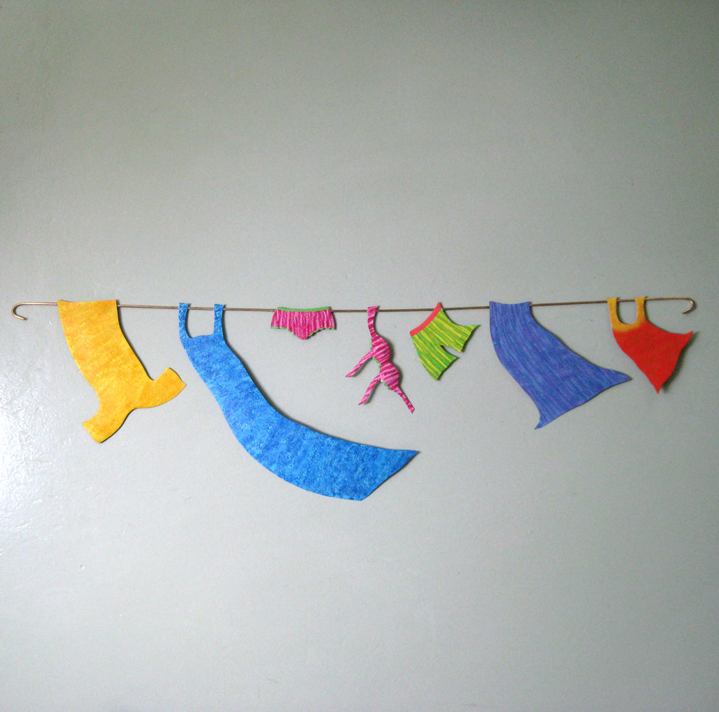 Handmade Upcycled Metal Clothesline Wall Art For Laundry Room