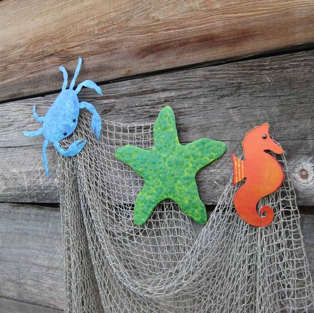 Handmade Upcycled Metal Sealife Wall Art Sculpture 3 