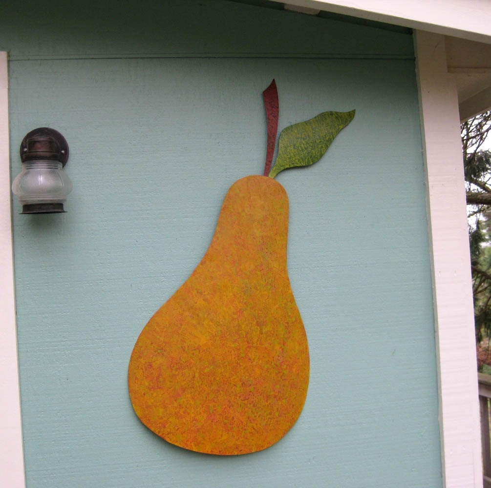 Handmade Upcycled Metal Pear Wall Art Sculpture 1 