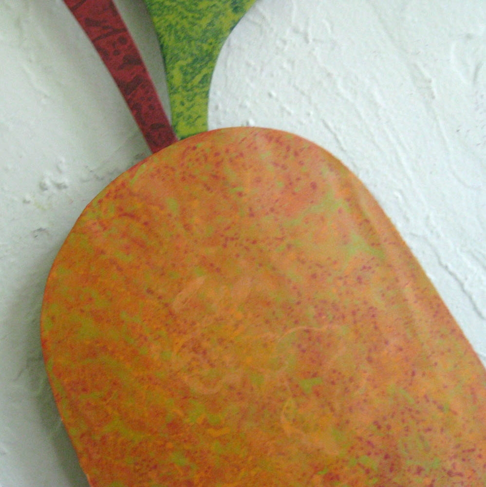 Handmade Upcycled Metal Pear Wall Art Sculpture 3 