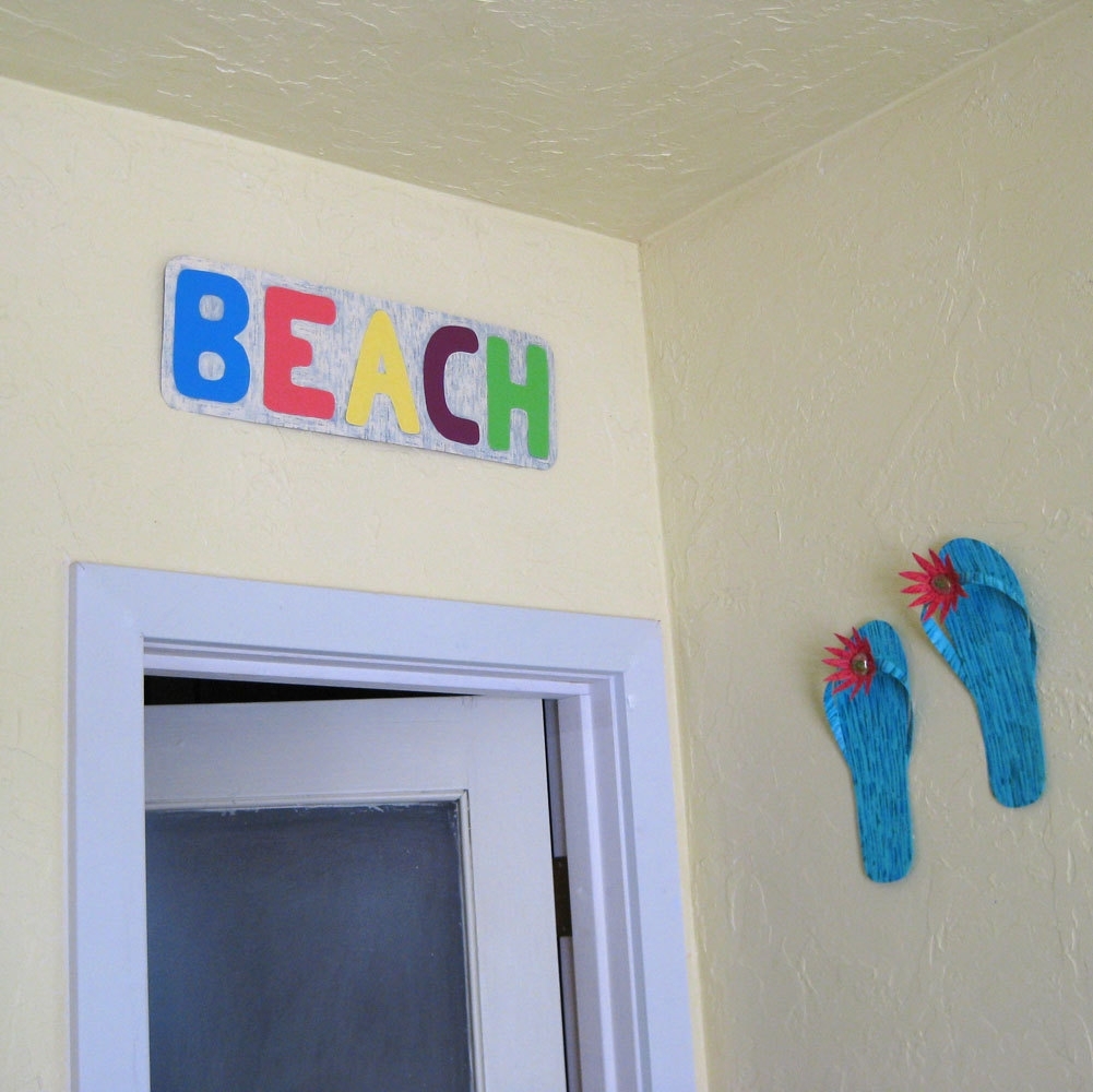 Handmade Upcycled Metal Beach Sign Wall Decor 2 