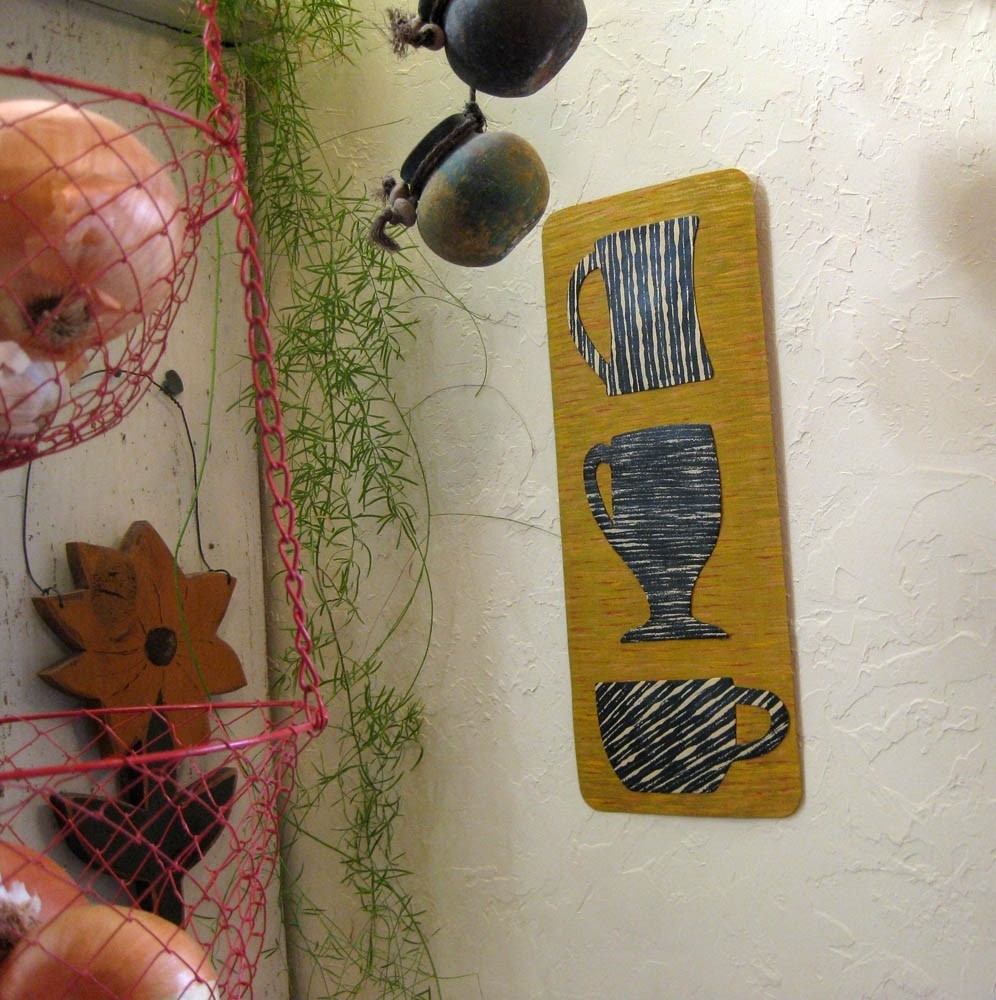 Handmade Upcycled Metal Coffee Shop Wall Art Sculpture 3 