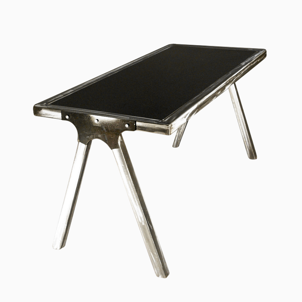 Custom Steel Desk With Wooden Inlay Top // (Min. Shipping $450+) 1 