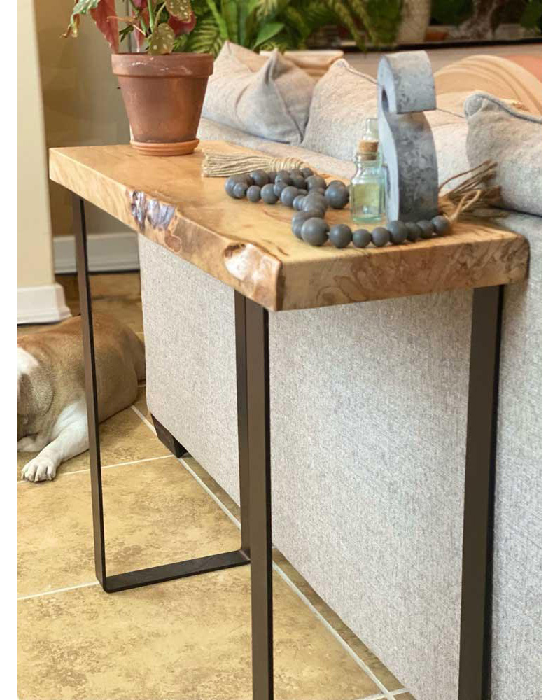 Foundry Console Table - Solid Maple, Modern Farmhouse Console Table With Shelf 2 