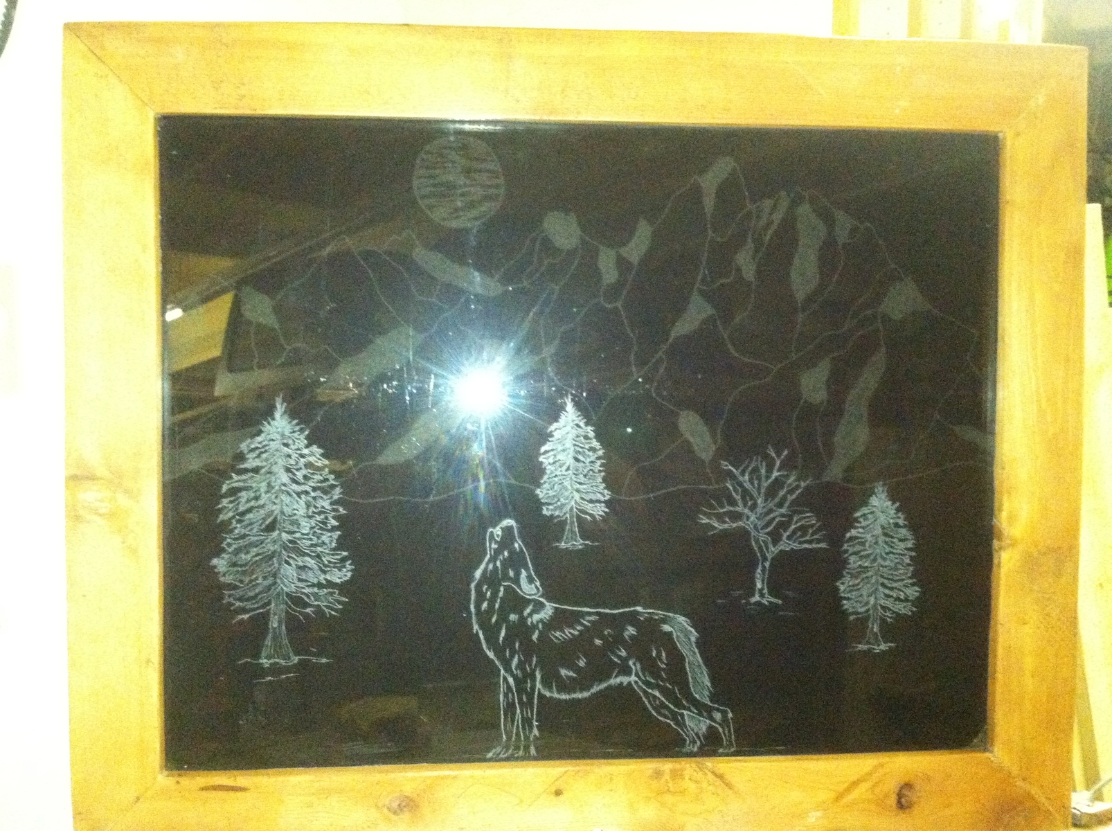 Custom Etched Wolf 2 