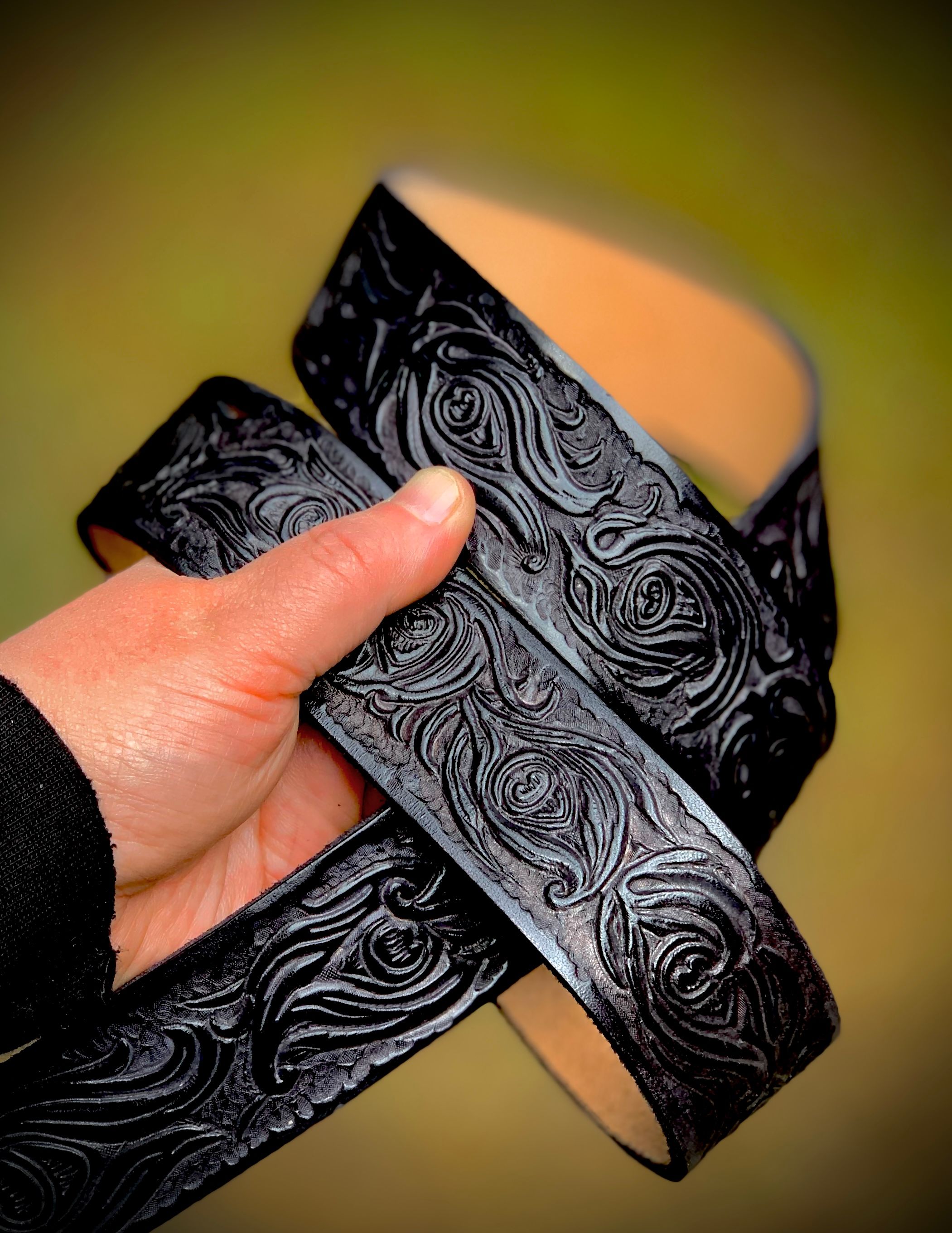 Hand tooled leather belts 3 