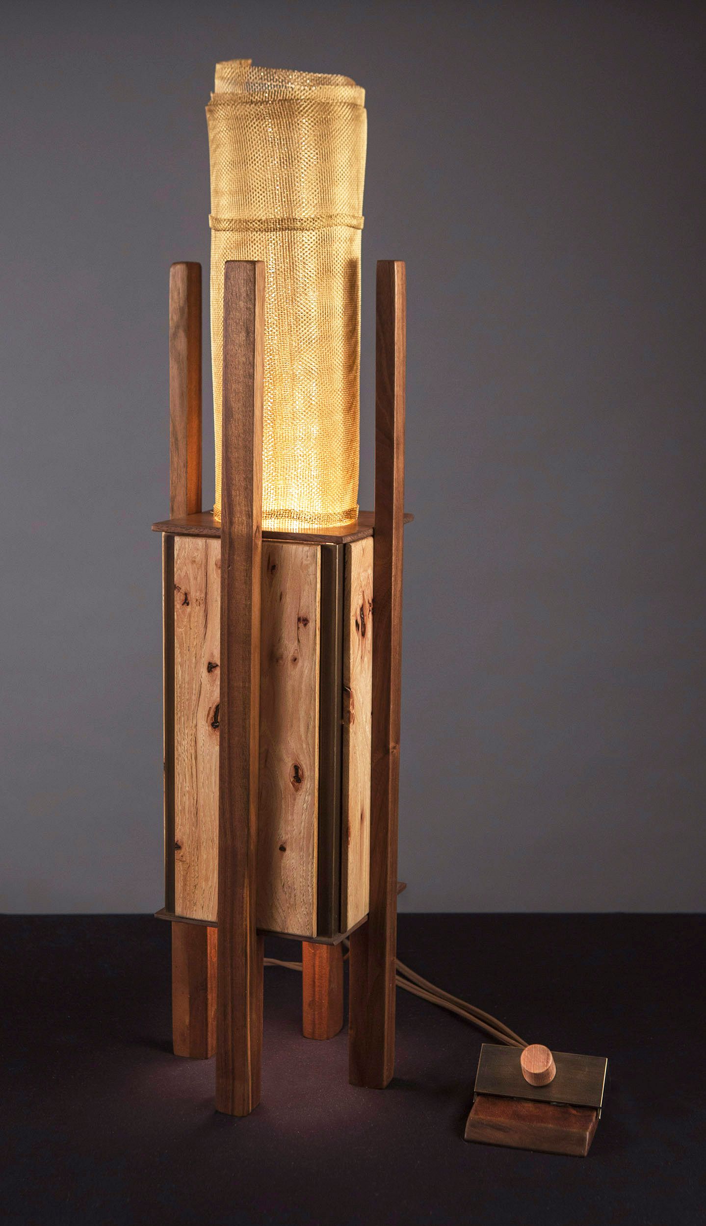Hickory Box Lamp