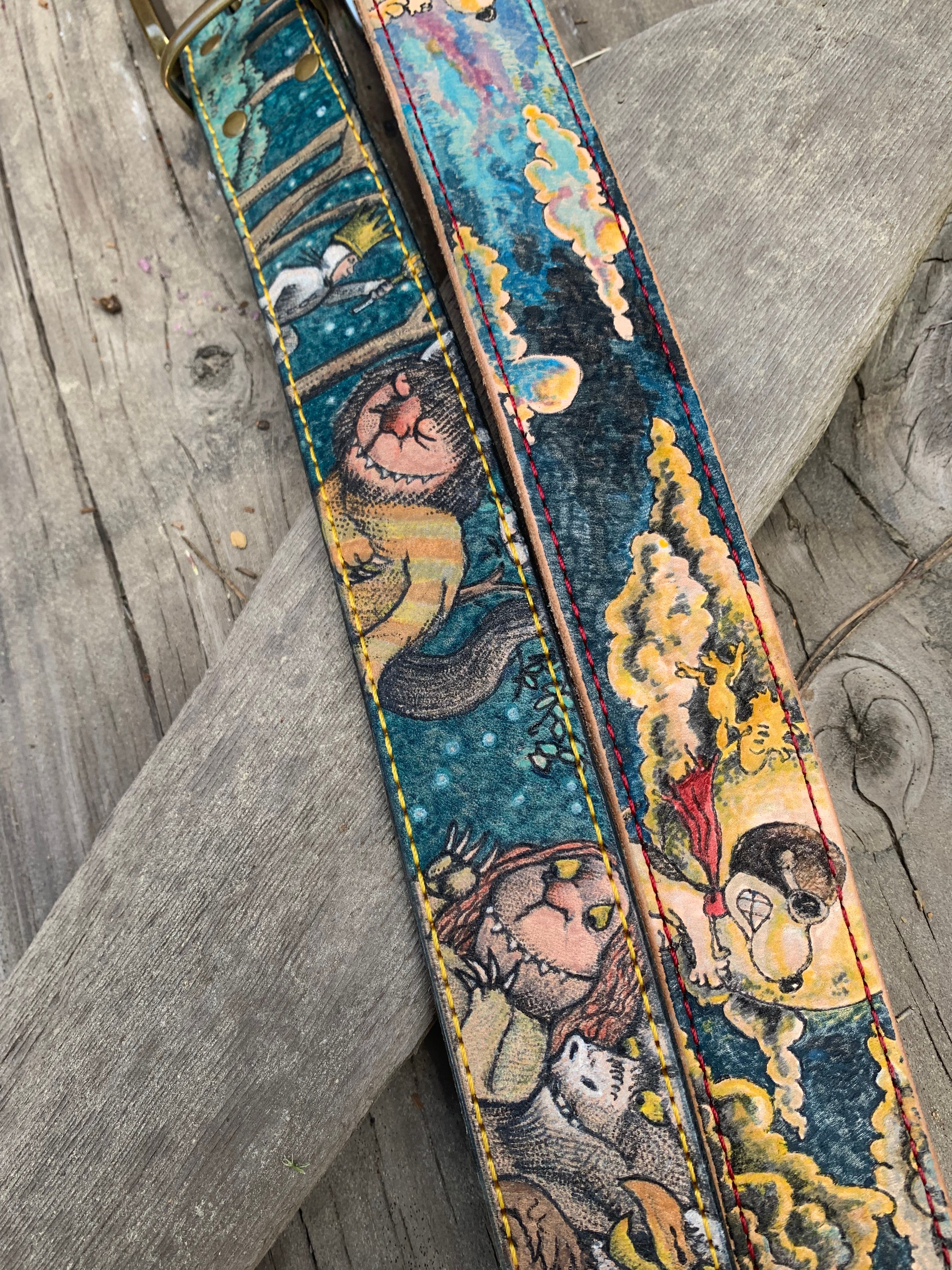 Hand tattooed leather belts 2 
