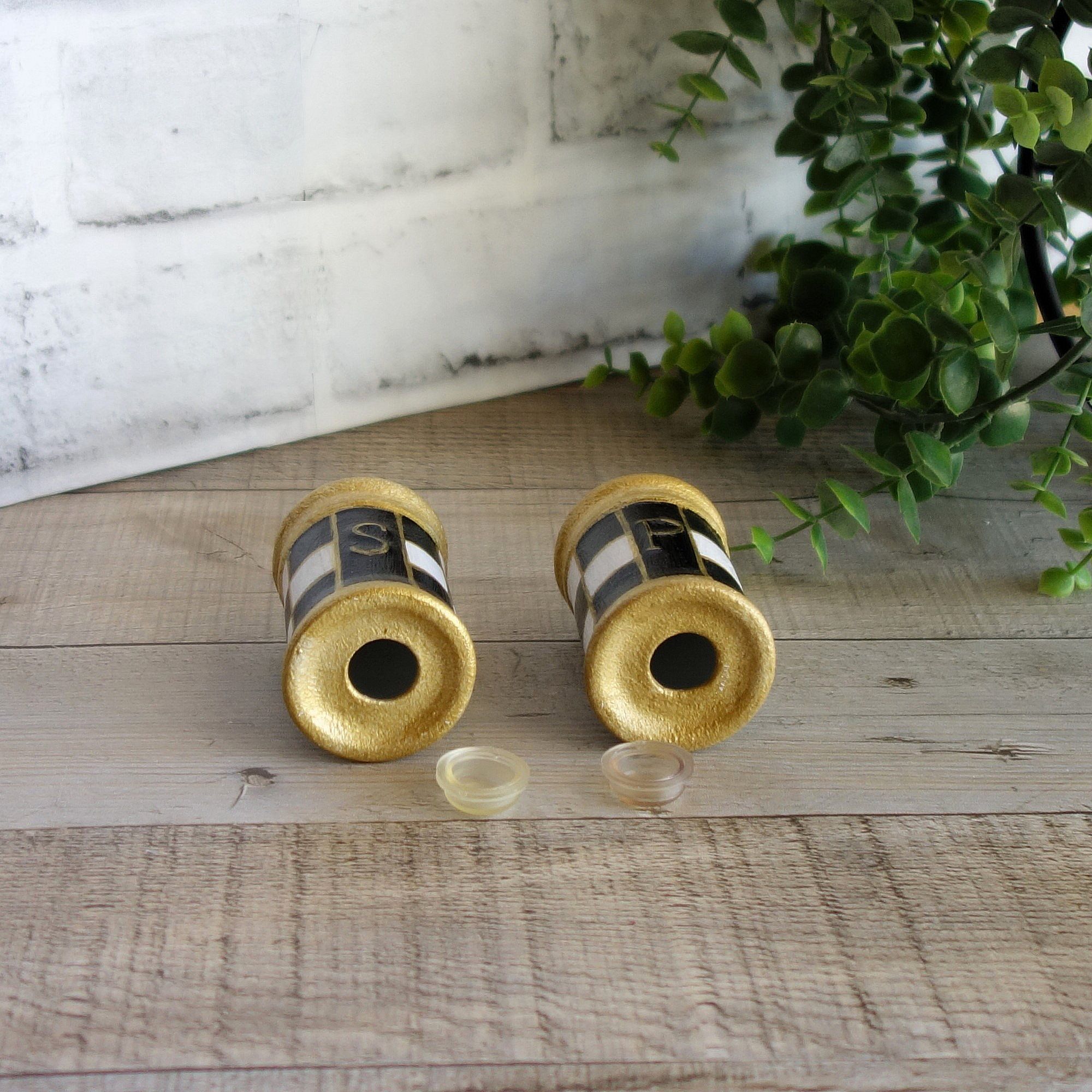 Elegant Checks Salt & Pepper Shakers Custom Made 3 