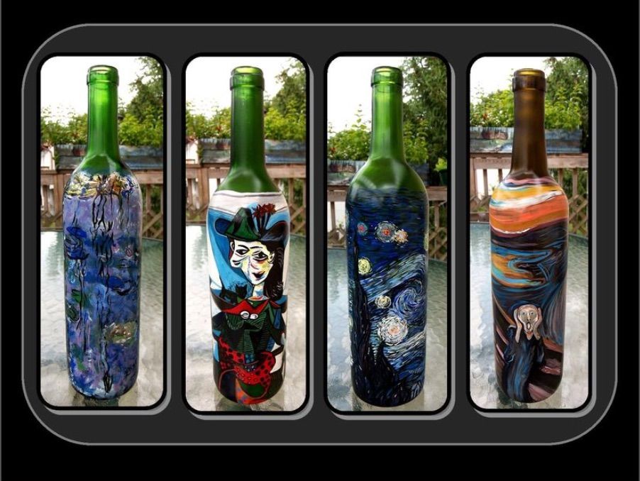 Best Custom Father’s Day Gifts 2025 Custom Painted Wine Bottle by Artistic Creations by Rose