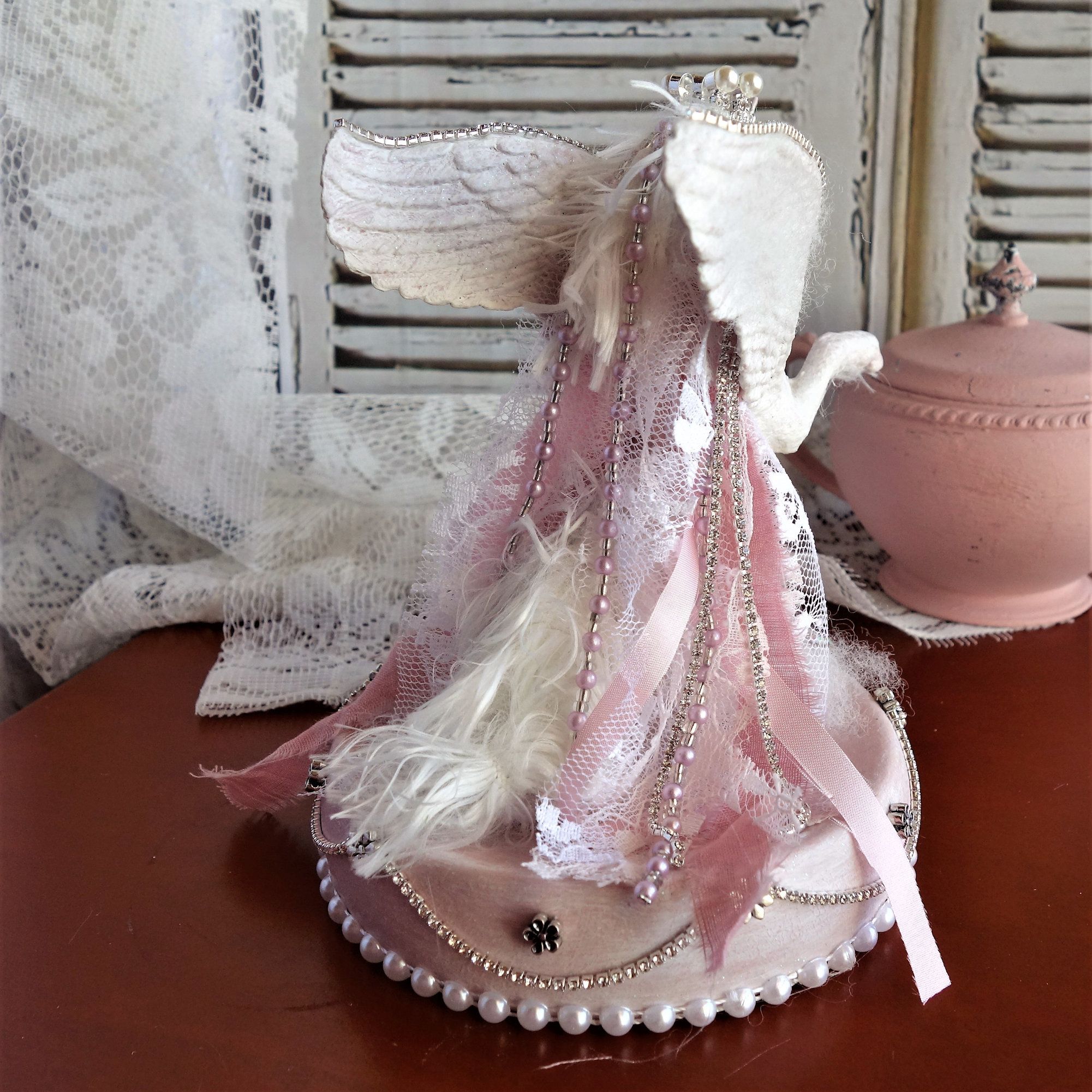 Winged Unicorn Figurine Shabby Chic Pegacorn Statue 5 